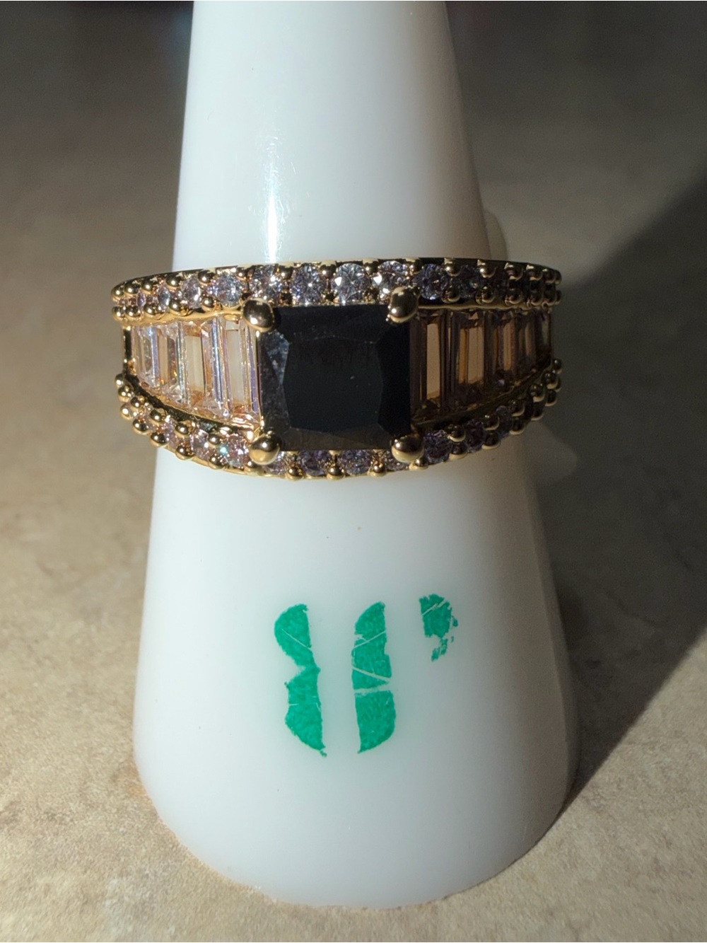 Bomb Party Size 8 Ring-Sweet Escape Black Onyx on Gold RG42611